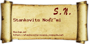 Stankovits Noémi névjegykártya